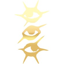 Gözler Araba Sticker 17X17 cm Gold