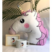 Giftmoda Ahşap Kutusunda Unicorn Kupa Bardak Ve Yastık Seti