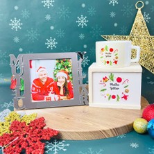 Giftmoda Mutlu Yıllar Fotoğraf Standlı Mdf Çerçeve Gümüş Ve Kutulu Kupa Hediye Seti