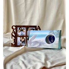 Kişiye Özel Gold Canım Annem Çerçeve ve Inci Kolye Anneye Hediye Seti