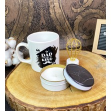Giftmoda Kral Baba Kupa Mermer Mum Ve Mini Lamba Set