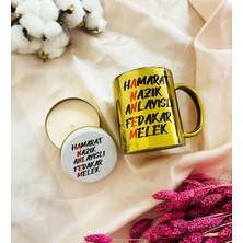 Giftmoda Anne Tasarımlı Kokulu Mum Ve Gold Kupa Set