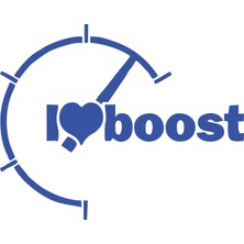 I Love Boost Araba Sticker 17X17 cm Mavi