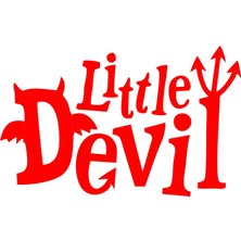 Little Devil Araba Sticker 17X17 cm Kırmızı