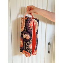 Baby Kangaroo Somon Vintage Kadın Desenli Xl Boy Saç Şekillendirici Çantası – Kapitoneli, Geniş Hacimli, Fermuarlı, Airwrap ve Tüm Cihazlarla Uyumlu Şık Organizer Çanta