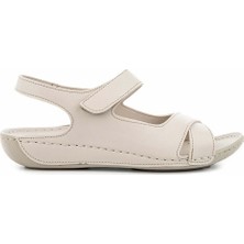 Muya Capella Anatomik Taban Jel Destekli  Kadın Sandalet Krem