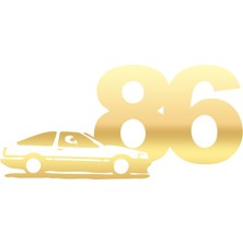 86 Jdm Araba Sticker 17X17 cm Gold