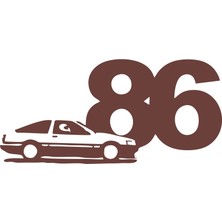 86 Jdm Araba Sticker 17X17 cm Kahverengi