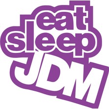 Eat Sleep Jdm Araba Sticker 17X17 cm Mor