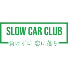 Slow Car Club Araba Sticker 17X17 cm Yeşil