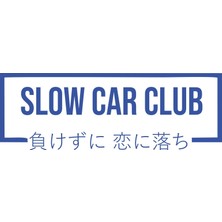 Slow Car Club Araba Sticker 17X17 cm Mavi