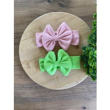 Bebeğin Için En Konforlu Bandana,2'li Set 0-2yaş Kız Bebek Penye Fiyonk Bandana