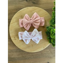 Bebeğin Için En Konforlu Bandana,2'li Set 0-2yaş Kız Bebek Penye Fiyonk Bandana