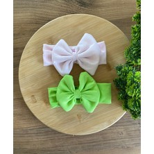 Bebeğin Için En Konforlu Bandana,2'li Set 0-2yaş Kız Bebek Penye Fiyonk Bandana