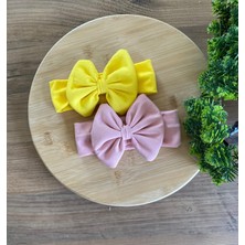 Bebeğin Için En Konforlu Bandana,2'li Set 0-2yaş Kız Bebek Penye Fiyonk Bandana