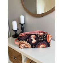 Baby Kangaroo Somon Vintage Kadın Desenli Xl Boy Saç Şekillendirici Çantası – Kapitoneli, Geniş Hacimli, Fermuarlı, Airwrap ve Tüm Cihazlarla Uyumlu Şık Organizer Çanta