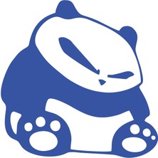 Kızgın Panda Araba Sticker 17X17 cm Mavi