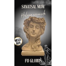Fu Glowıs Mega Boy Helena Tanrıça Antik Heykel Figüründe Dekoratif Mum – Vanilya Kokulu | Özel Seri
