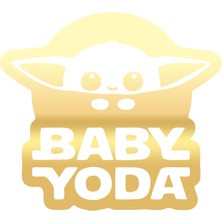 Baby Yoda Araba Stickeri 17X17 cm Gold