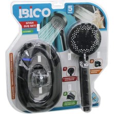 Vakumlu - Siyah Lüks Duş Seti  Duş Başlık=5 Mod=fonksiyon Örgülü Hortum=1.5mt Mafsal=3 Kademe (4887)