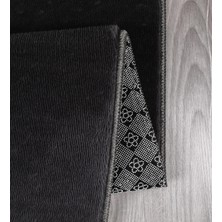 Modern Kaymaz Taban Parça Halı/yolluk Antrasit 80*120