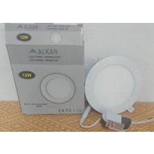 LED Panel Alkan 12W Sıvaaltı Yuvarlak Günışığı 3000K