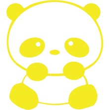 Sevimli Panda Araba Sticker 17X17 cm Sarı