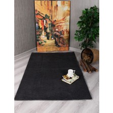 Modern Kaymaz Taban Parça Halı/yolluk Antrasit 80*200