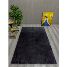Modern Kaymaz Taban Parça Halı/yolluk Antrasit 80*200