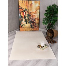 Modern Kaymaz Taban Parça Halı/yolluk Krem 80*300