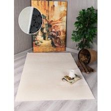 Modern Kaymaz Taban Parça Halı/yolluk Krem 80*150