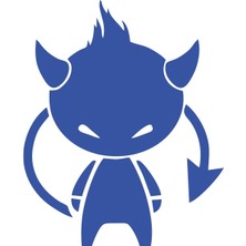 Küçük Şeytan Araba Sticker 17X17 cm Mavi