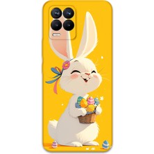Realme 8 Uyumlu Tavşan Desenli Telefon Kılıfı + Ekran Koruyucu - 5807
