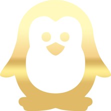 Sevimli Penguen Araba Sticker 17X17 cm Gold