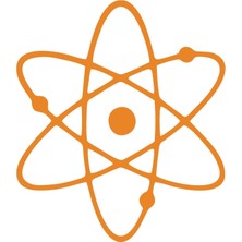 Atom Araba Sticker 17X17 cm Turuncu