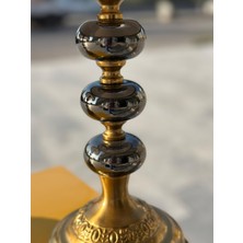 Deniz Işık Evi 48CM Yüksekliğnde Kumaş Başlıklı Eskitme Ayaklı Ikili Abajur