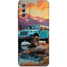 Galaxy M52 Uyumlu Araba Desenli Telefon Kılıfı + Ekran Koruyucu - 5758