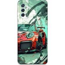 Galaxy M52 Uyumlu Araba Desenli Telefon Kılıfı + Ekran Koruyucu - 5765