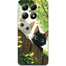 Xiaomi Mi 14 Uyumlu Kedi Desenli Telefon Kılıfı + Ekran Koruyucu - 5785