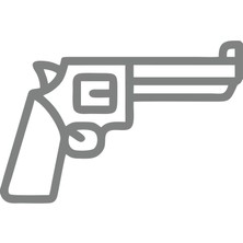 Pistol Araba Sticker 17X17 cm Gri