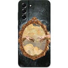 Galaxy S21 Uyumlu Retro Desenli Telefon Kılıfı + Ekran Koruyucu - 5836