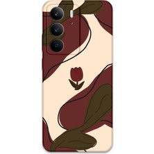 Realme C75 Uyumlu Çiçek Desenli Telefon Kılıfı + Ekran Koruyucu - 5790