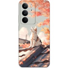 Realme C75 Uyumlu Kedi Desenli Telefon Kılıfı + Ekran Koruyucu - 5784