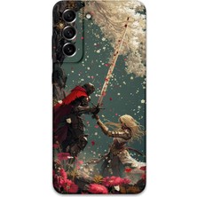 Galaxy S21 Uyumlu Retro Desenli Telefon Kılıfı + Ekran Koruyucu - 5838