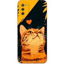 Galaxy A03S Uyumlu Kedi Desenli Telefon Kılıfı + Ekran Koruyucu - 5783