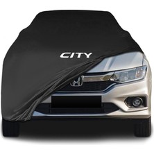 Honda City (2017 - ) Siyah Kumaş Araba Brandası Logolu Penye Branda Oto Branda