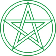 Pentagram Araba Sticker 17X17 cm Yeşil