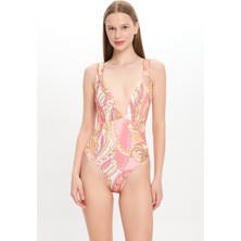 Too Salty Swimwear Kadın Renkli Şal Desen Dekolte Mayo 24S129ST
