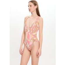 Too Salty Swimwear Kadın Renkli Şal Desen Dekolte Mayo 24S129ST