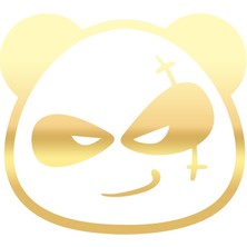 Serseri Panda Araba Sticker 17X17 cm Gold